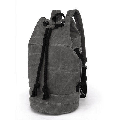 Drawstring Bucket Custom Canvas Backpack Heavy Rope Cargo Gym