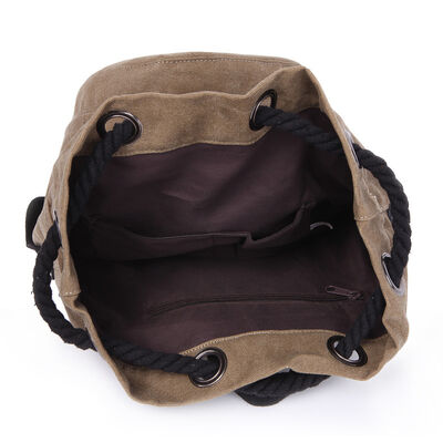 Drawstring Bucket Custom Canvas Backpack Heavy Rope Cargo Gym