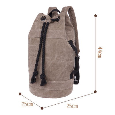Drawstring Bucket Custom Canvas Backpack Heavy Rope Cargo Gym
