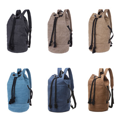 Drawstring Bucket Custom Canvas Backpack Heavy Rope Cargo Gym