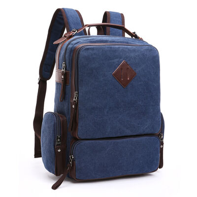 Square Custom Canvas Backpack Laptop Multi Compartment Business