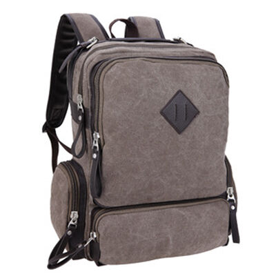 Square Custom Canvas Backpack Laptop Multi Compartment Business