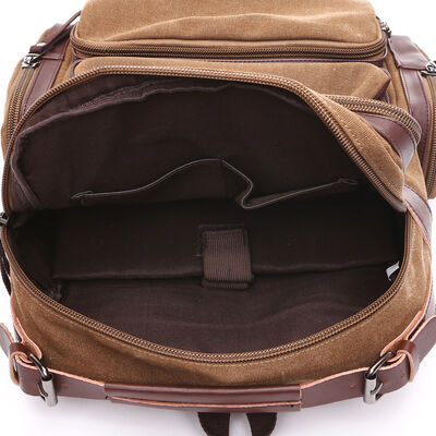 Square Custom Canvas Backpack Laptop Multi Compartment Business