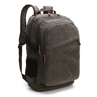 Classic Custom Canvas Backpack Multi Layer Tech Laptop Travel
