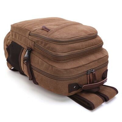 Classic Custom Canvas Backpack Multi Layer Tech Laptop Travel