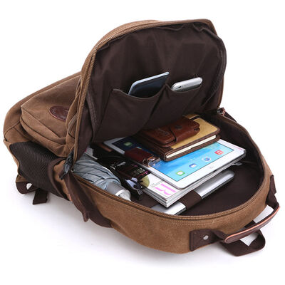 Classic Custom Canvas Backpack Multi Layer Tech Laptop Travel
