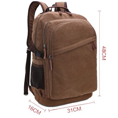 Classic Custom Canvas Backpack Multi Layer Tech Laptop Travel