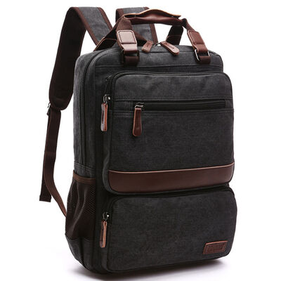 Square Custom Canvas Backpack Laptop Dual Handle Business Commuter