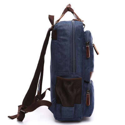 Square Custom Canvas Backpack Laptop Dual Handle Business Commuter