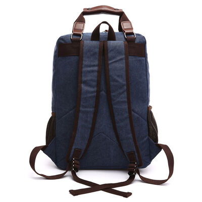 Square Custom Canvas Backpack Laptop Dual Handle Business Commuter