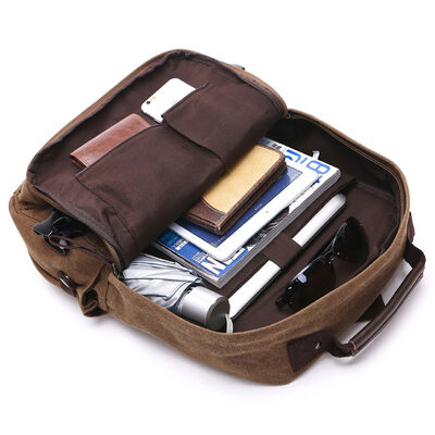 Large Flap Custom Canvas Backpack Side Buckle Cargo Rucksack