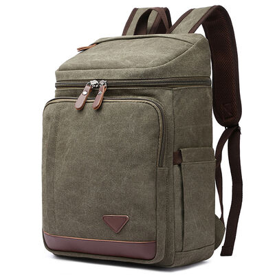 Square Top Lid Canvas Backpack Cargo Utility Rucksack Laptop Travel Bag