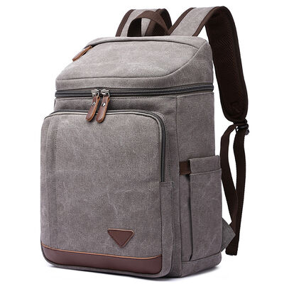 Square Top Lid Canvas Backpack Cargo Utility Rucksack Laptop Travel Bag