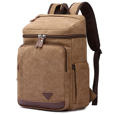 Square Top Lid Canvas Backpack Cargo Utility Rucksack Laptop Travel Bag