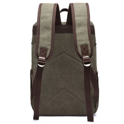 Square Top Lid Canvas Backpack Cargo Utility Rucksack Laptop Travel Bag
