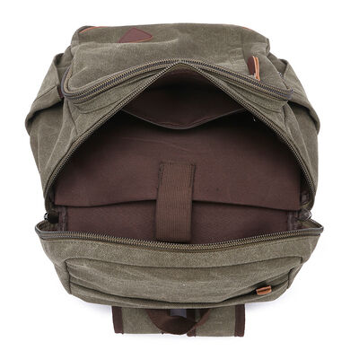 Square Top Lid Canvas Backpack Cargo Utility Rucksack Laptop Travel Bag