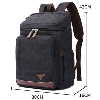 Square Top Lid Canvas Backpack Cargo Utility Rucksack Laptop Travel Bag
