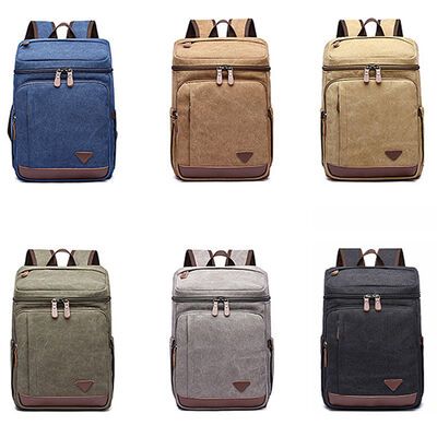 Square Top Lid Canvas Backpack Cargo Utility Rucksack Laptop Travel Bag