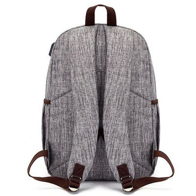 Smart Tech Canvas Backpack Laptop Commuter Bag Diagonal Zipper Pocket