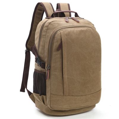 Minimalist Canvas Backpack Hidden Vertical Pocket Twin Chamber Commuter Bag