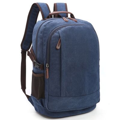 Minimalist Canvas Backpack Hidden Vertical Pocket Twin Chamber Commuter Bag