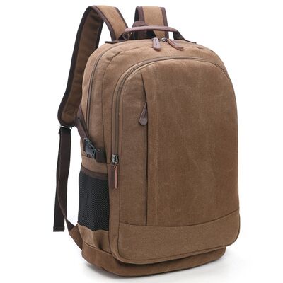 Minimalist Canvas Backpack Hidden Vertical Pocket Twin Chamber Commuter Bag