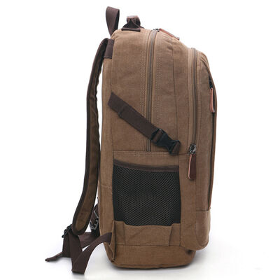 Minimalist Canvas Backpack Hidden Vertical Pocket Twin Chamber Commuter Bag