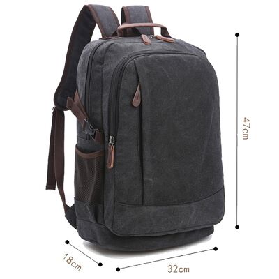 Minimalist Canvas Backpack Hidden Vertical Pocket Twin Chamber Commuter Bag