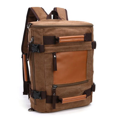Vintage Canvas Travel Backpack Convertible Duffel Rucksack 15L
