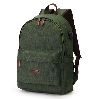 Classic Canvas School Bag Casual Student Bookbag Daypack 20L