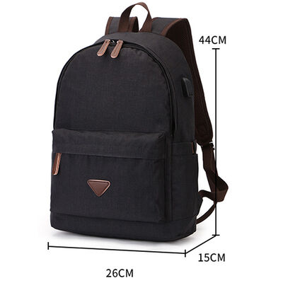 Classic Canvas School Bag Casual Student Bookbag Daypack 20L