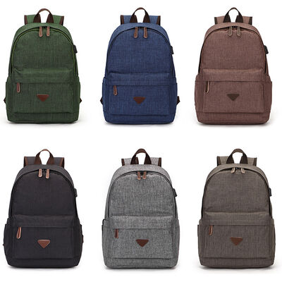 Classic Canvas School Bag Casual Student Bookbag Daypack 20L