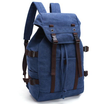 Heavy Duty Canvas Rucksack Vintage Hiking Travel Backpack 27L