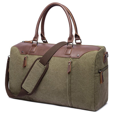 Leather Canvas Custom Duffel Bag 40L Water Resistant Outdoor