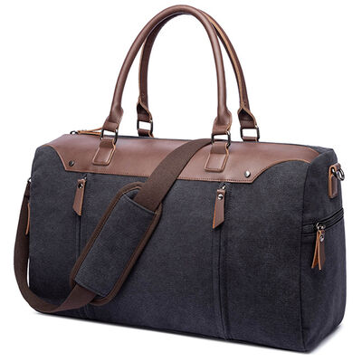 Leather Canvas Custom Duffel Bag 40L Water Resistant Outdoor