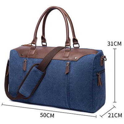 Leather Canvas Custom Duffel Bag 40L Water Resistant Outdoor