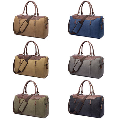 Leather Canvas Custom Duffel Bag 40L Water Resistant Outdoor