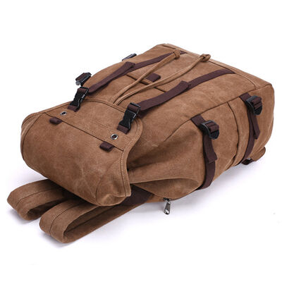 Heavy Duty Canvas Rucksack Vintage Hiking Travel Backpack 27L
