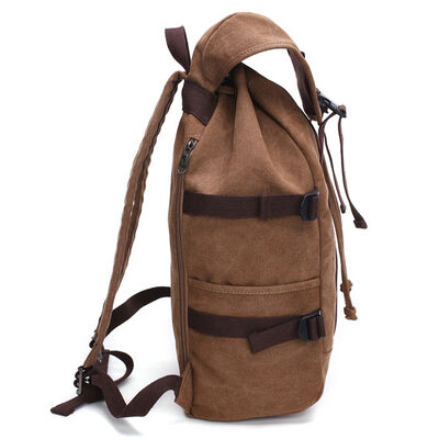 Heavy Duty Canvas Rucksack Vintage Hiking Travel Backpack 27L