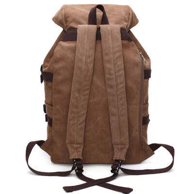 Heavy Duty Canvas Rucksack Vintage Hiking Travel Backpack 27L
