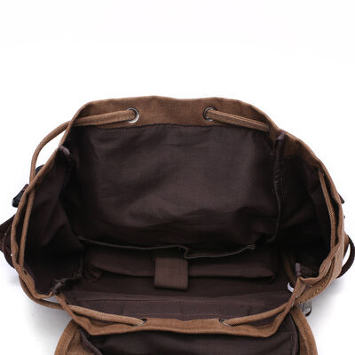 Heavy Duty Canvas Rucksack Vintage Hiking Travel Backpack 27L