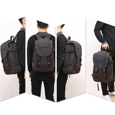 Vintage Canvas Rucksack Casual Outdoor Travel Hiking Daypack