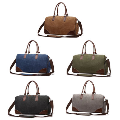 Canvas Overnight Bag 27L Water Resistant Outdoor Travel Gear