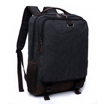 Multi Compartment Canvas Laptop Backpack Heavy Duty Travel Rucksack