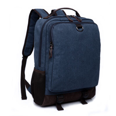 Multi Compartment Canvas Laptop Backpack Heavy Duty Travel Rucksack