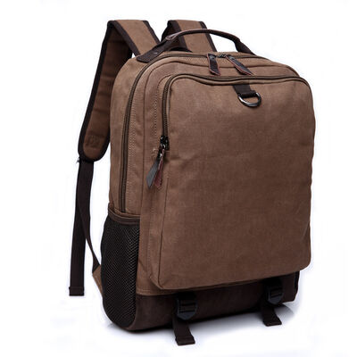 Multi Compartment Canvas Laptop Backpack Heavy Duty Travel Rucksack