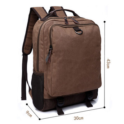Multi Compartment Canvas Laptop Backpack Heavy Duty Travel Rucksack