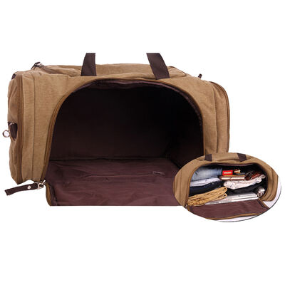 Canvas Duffel Bag 43L Water Resistant Outdoor Travel Gear Bag