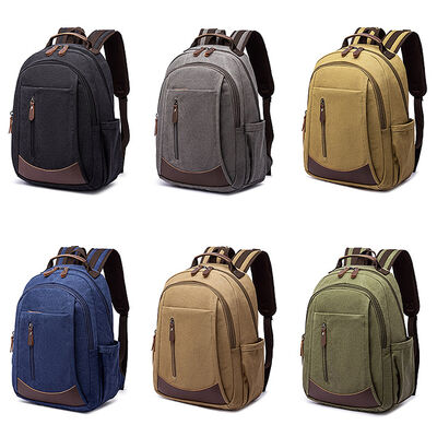 Classic Canvas School Bag Casual Travel Student Backpack Daypack