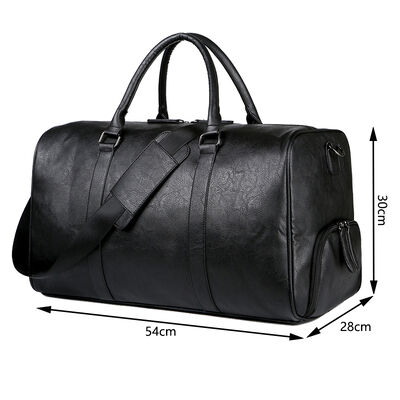 Luxury Leather Duffel Bag Waterproof Weekender 45L Water Resistant